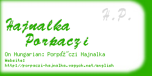 hajnalka porpaczi business card